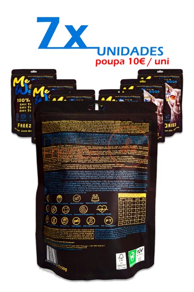 PACK 7X - MEWOW Natural Freeze-Dryed Small Bite Monoprotein CAT FOOD Chicken 150g