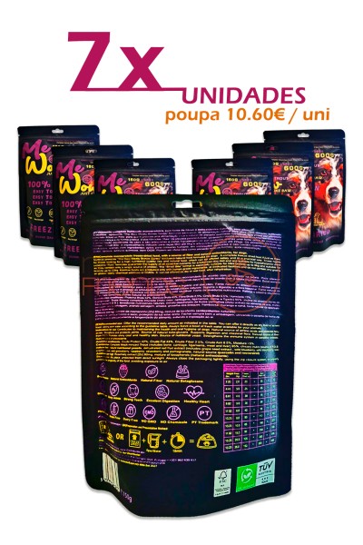 PACK 7X - MEWOW Natural Freeze-Dryed Small Bite Monoprotein DOG FOOD Trout 150g